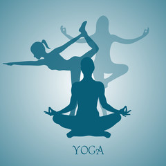 Yoga, poses, woman, vector illustration, app, banner