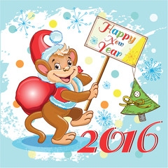 Christmas funny monkey