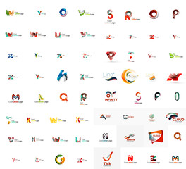 Naklejka premium Vector abstract company logo mega collection, type letters and