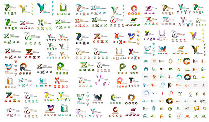 Logo mega collection, abstract geometric business icon set