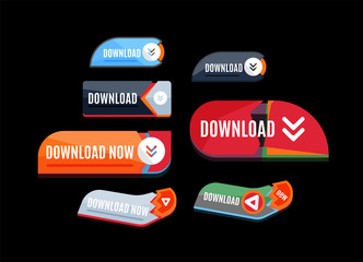 Colorful download web button. Modern flat design.