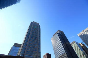 Fototapeta na wymiar 東京駅前　高層ビル群