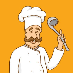 Experienced chef explaining a recipee