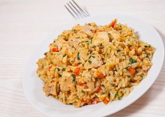 Chicken Breast with Rice and vegetables
