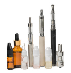 Various modern electronic cigarette vaporizers.