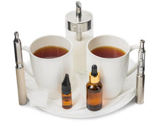 Electronic cigarettes and tasty tea.