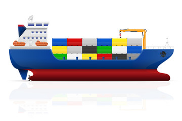 nautical cargo ship vector illustration