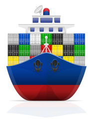 nautical cargo ship vector illustration