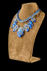 necklace on a black background
