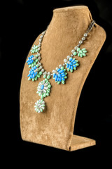 necklace on a black background
