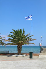Promenade, seaside in Paralia Macedonia, Greece, Europe