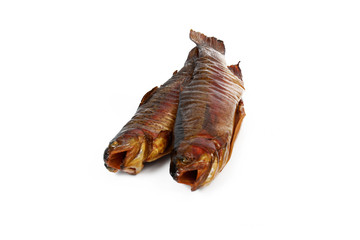 smoked fish isolated, Forelle geräuchert