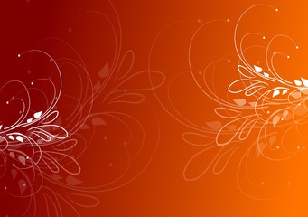 Orange background abstract with ornaments