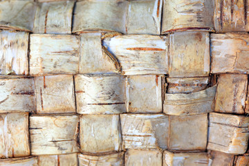 The texture of woven birch bark