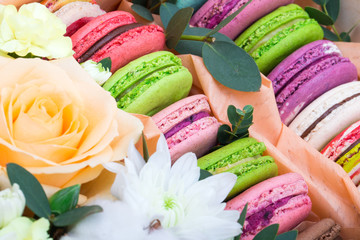 macaroons and bouquet