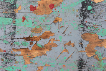 Texture of old painted wooden board