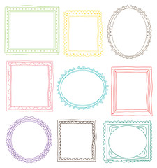 vintage photo frame in doodle style