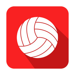 Icono cuadrado plano balon voleibol rojo  2 © teracreonte