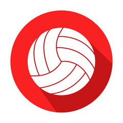 Icono redondo plano balon voleibol rojo  2 © teracreonte