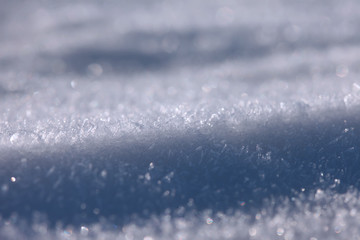 The texture of the snow surface