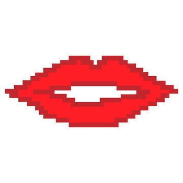 Lips Pixel Art Stock Illustration 507109480