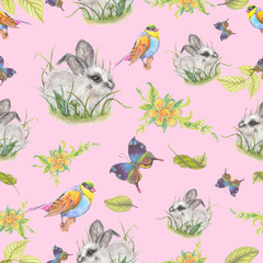 Watercolor cute animals