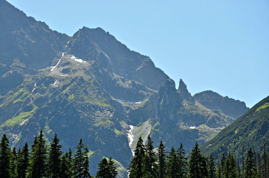 Fototapeta Tatry, widok na Mnicha i Cubrynę z drogi na Morskie Oko
