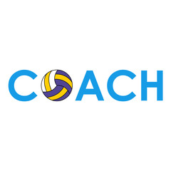 Icono plano texto COACH voleibol azul #1