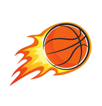 flaming basket ball