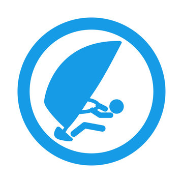 Icono redondo windsurf #1 azul