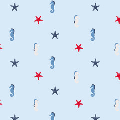 Seamless pattern in marine style