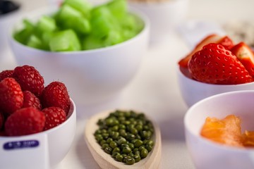 Portion cups of healthy ingredients
