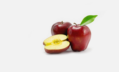 Red apple on white