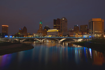 Fototapeta na wymiar Columbus, Ohio skyline at twilight