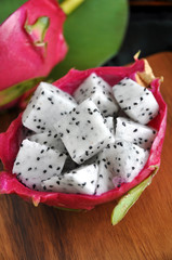 fresh dragon fruit portion