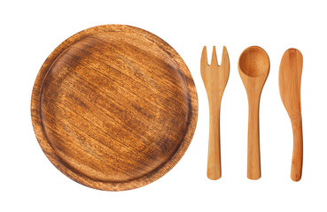 Isolated Wooden Kitchen Utensils