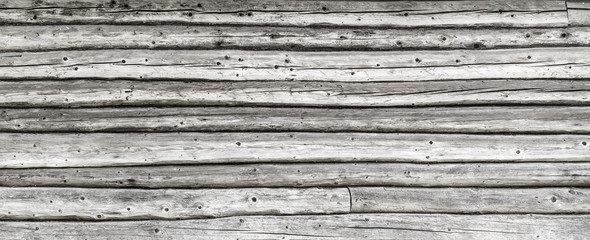 Old wooden logs wall