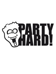 Party Hard crazy funny face celebrate
