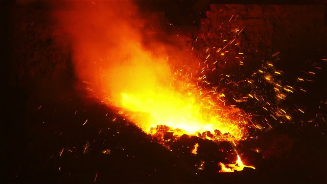 Sparks festering metal