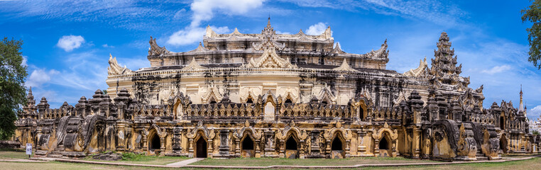 Fototapeta na wymiar Panorama of Maha Aungmye Bonzan Monastery ,Inwa ancient city,Mandalay State,Myanmar.