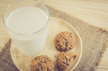 milk and cookie in color process