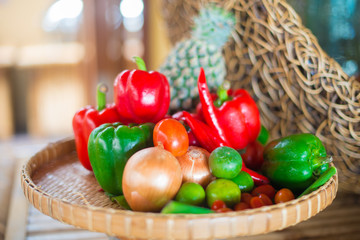 fresh vegetables on the plate
