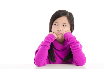 Portrait of unhappy asian gir