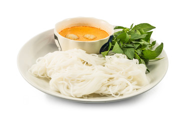 Thai vermicelli eaten with curry