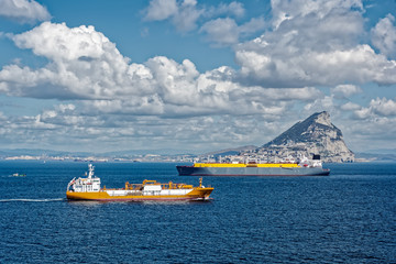 Liquid gas tankers in Gibraltar