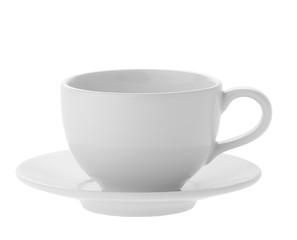 white coffee cup on white background