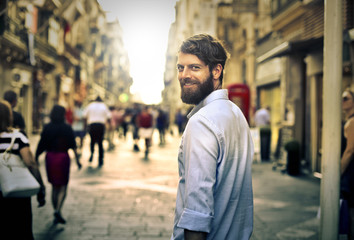 Man walking in a street