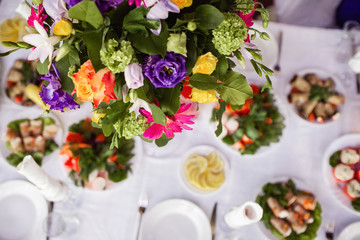 Table set for an event party