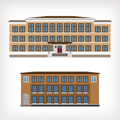 Set of two vector illustration of vintage buildings