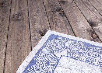 light wood texture and blue textile background texture